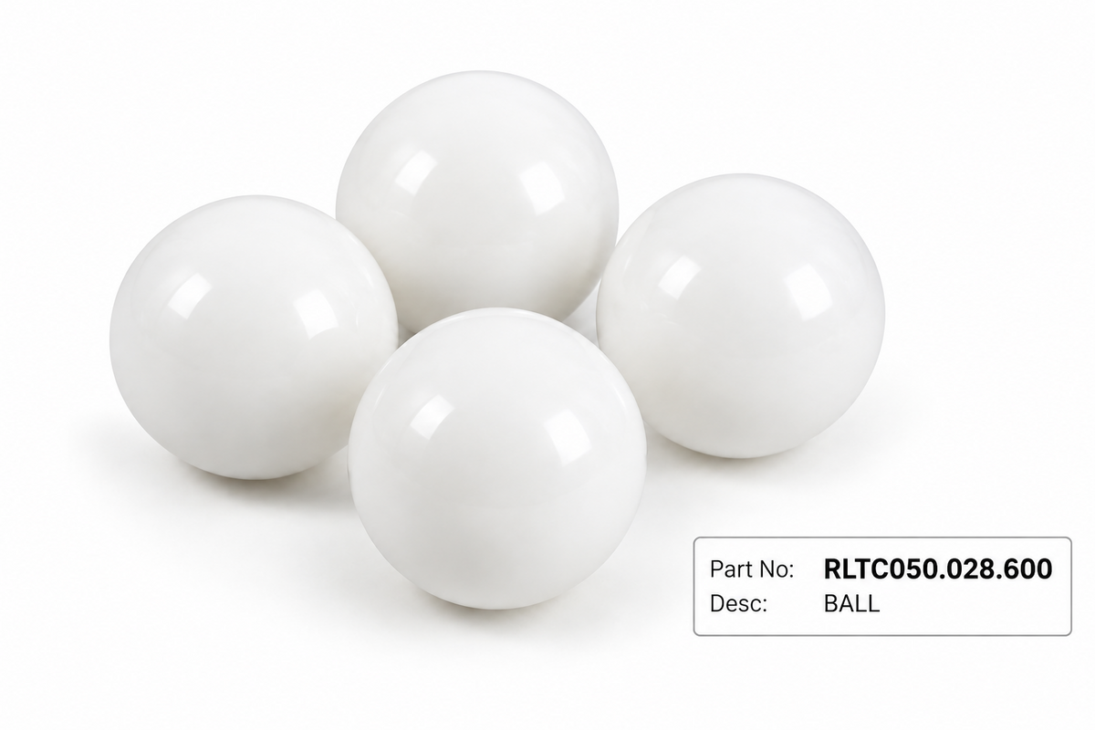 PTFE-Ventilkugeln RLTC050.028.600 für DuoDos 20 PVDF; Verkauf pro Stück, Abbildung mit vier Kugeln